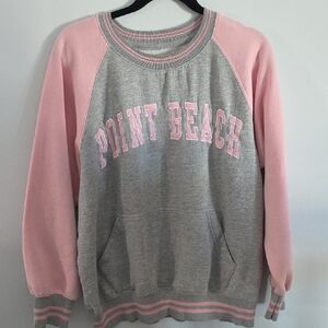 Point Beach Pink & Gray Raglan Sweatshirt